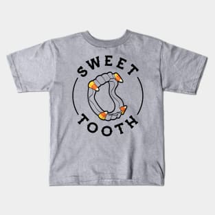 Halloween Candy Corn Fangs Sweet Tooth Kids T-Shirt